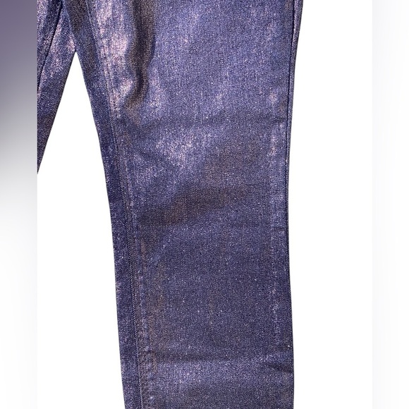 Old Navy NWT Women's Shimmer Jeans Dark Blue High Rise Rockstar Super Skinny - Picture 2 of 7
